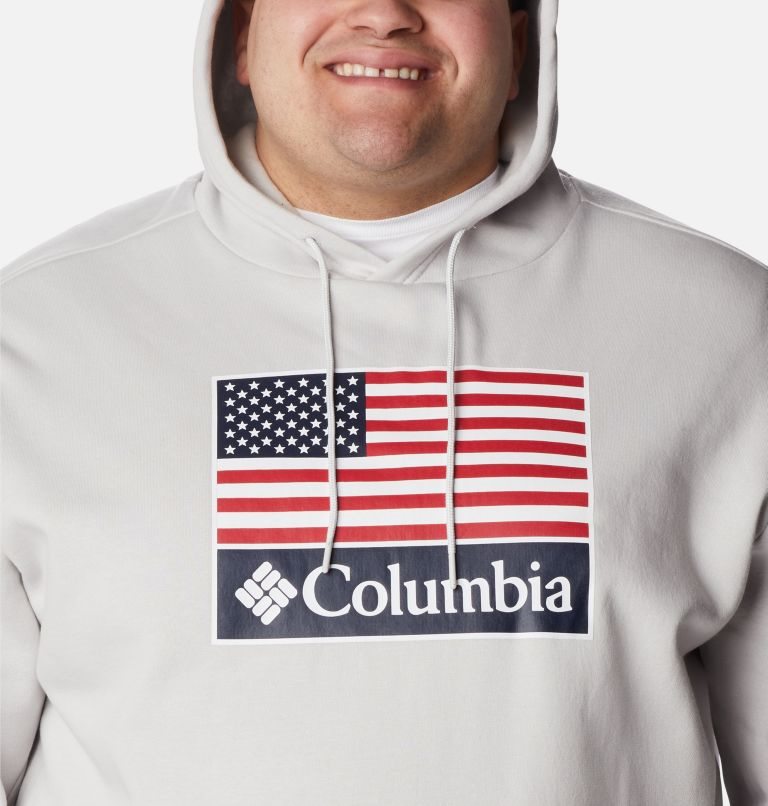 Men's Columbia CSC Country Logo Hoodie Light Grey | Plus Size CA-KL860